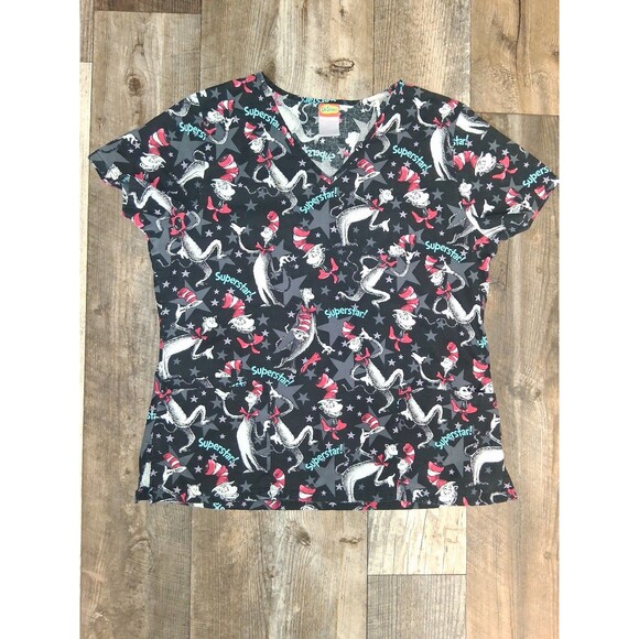 Dr. Seuss Other - Dr Seuss Cat in the Hat Scrub Top Size Medium